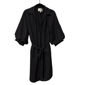 Brochu Walker Black The Kate Belted Puff Sleeve Mini Dress Size Medium